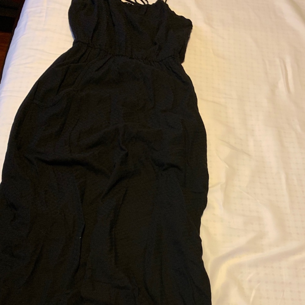 Cotton NWOT black spaghetti strap dress